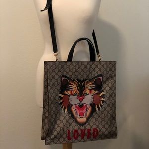gucci angry cat tote